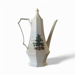 Nikko Christmastime White Holiday Tree Coffee Pot